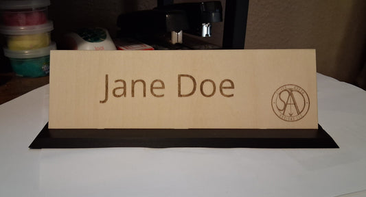 Custom No-Budge Desk Nameplate