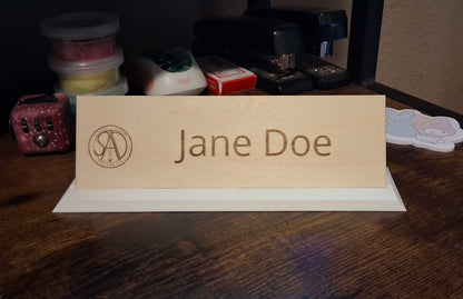 Custom No-Budge Desk Nameplate