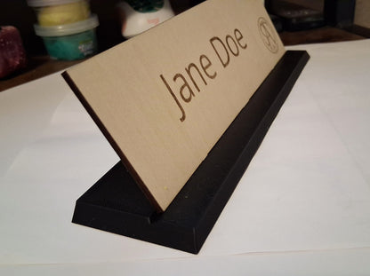 Custom No-Budge Desk Nameplate