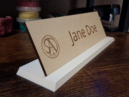 Custom No-Budge Desk Nameplate