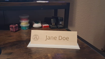 Custom No-Budge Desk Nameplate